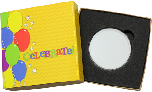 SilverTowne Natural Kraft Paper Gift Box with Celebrate! Balloons Box Sleeve